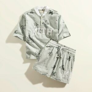 Kith Kids Matching Set in Green and White